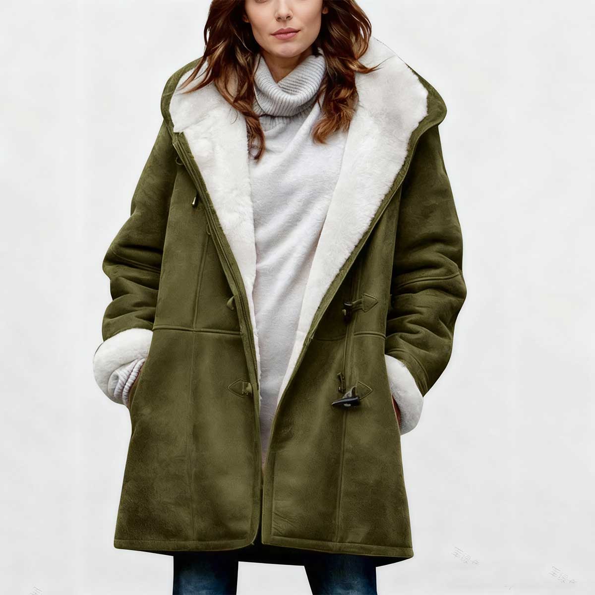 2025 Moderna ženska jakna s kapuljačom od vune