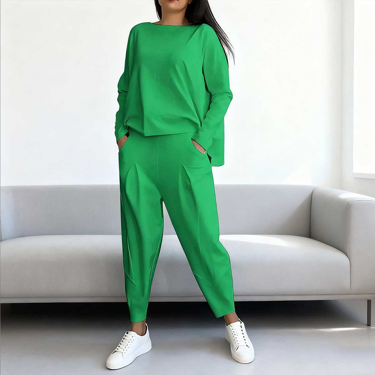 【S-5XL】Novo jednostavno pamučno žensko odijelo za jesen