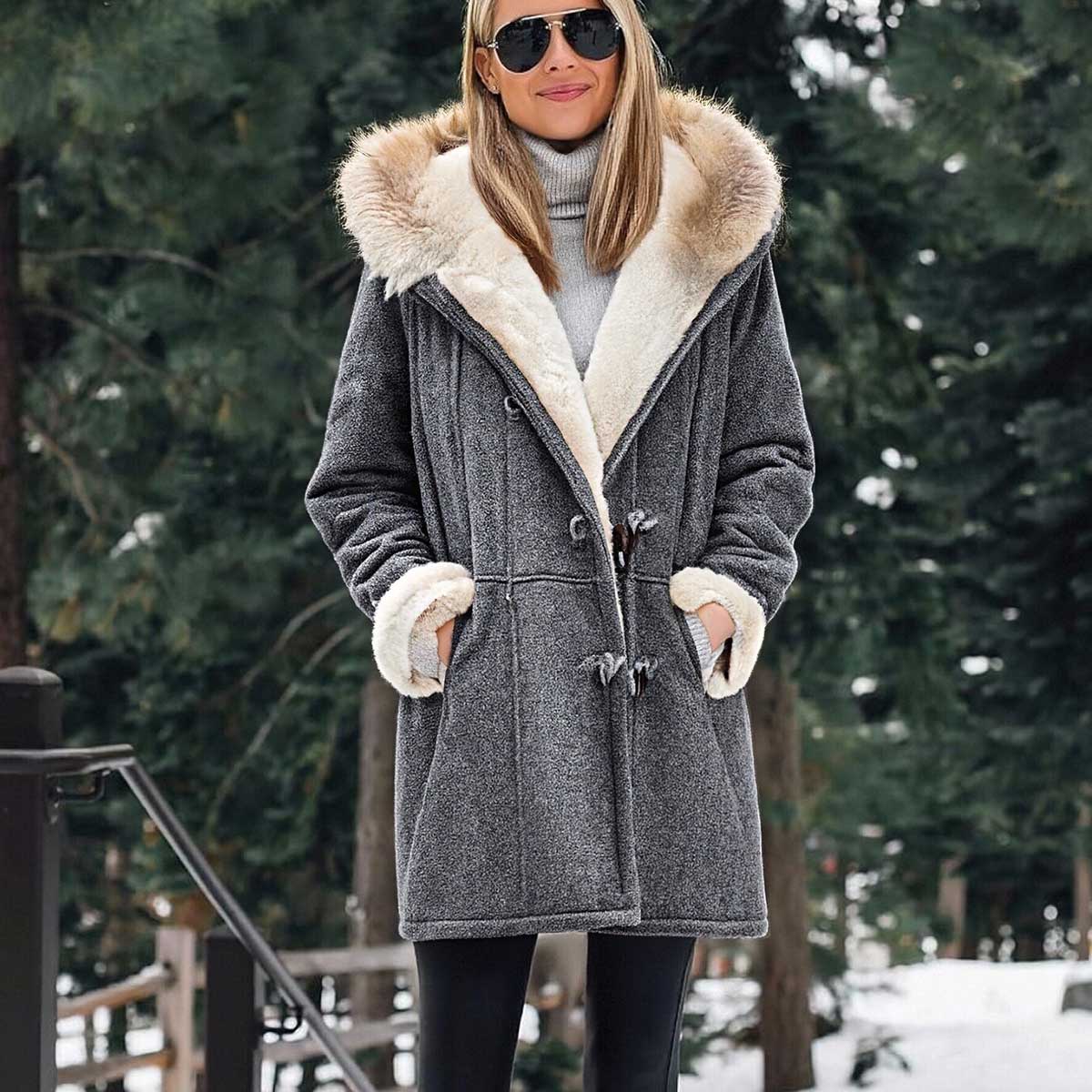 2025 Moderna ženska jakna s kapuljačom od vune