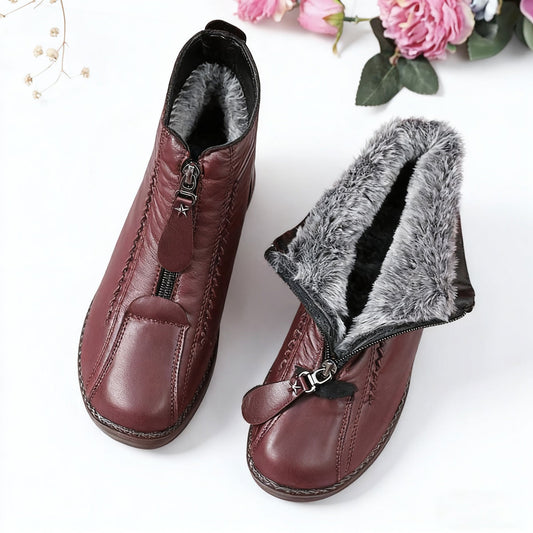 🔥 💖【35-41】Kézzel készített női csúszásmentes valódi bőr bokacsizma