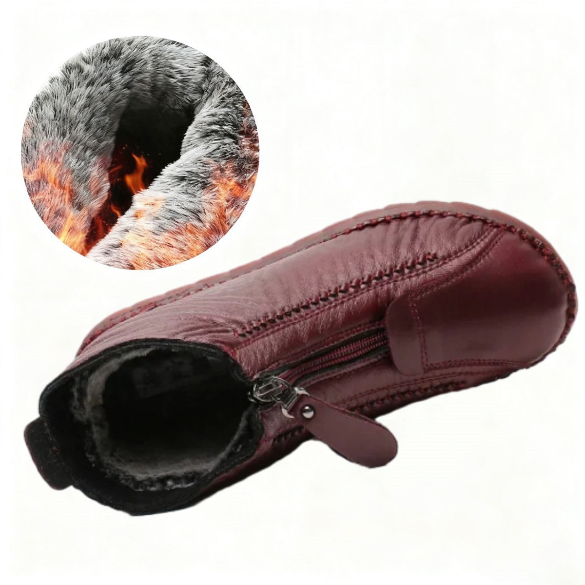 🔥 💖【35-41】Kézzel készített női csúszásmentes valódi bőr bokacsizma